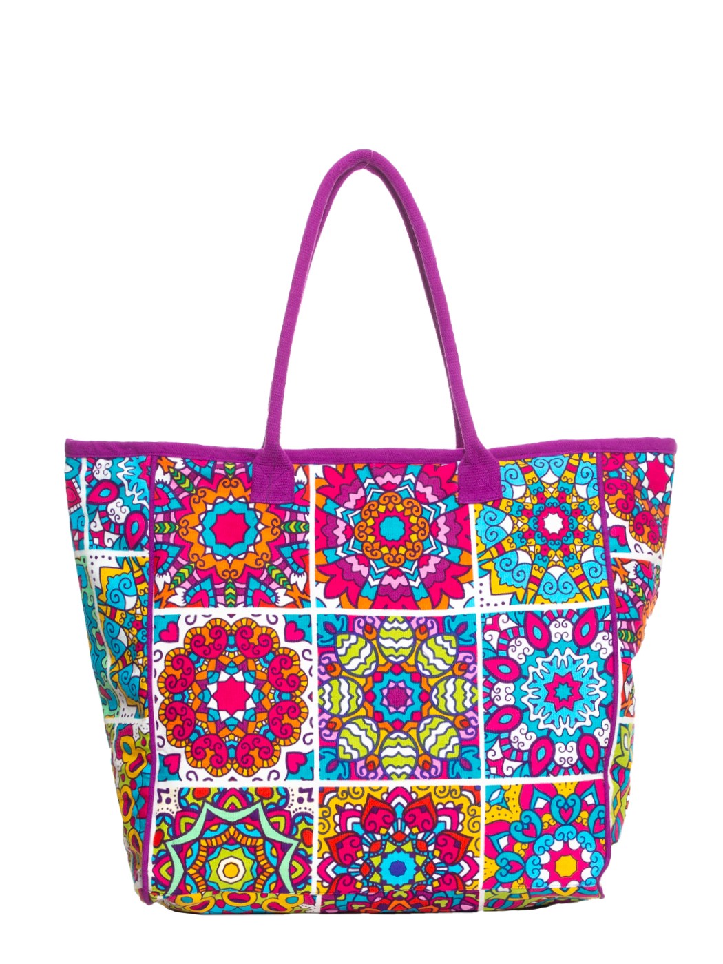 SHOPPING MULTICOLOR MAIOLICA, 100% COTTON, M.INDIA